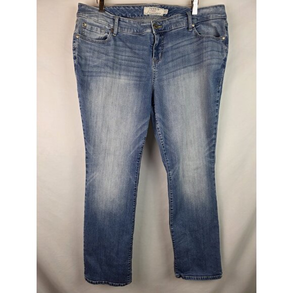 Torrid Women's Jeans Plus Size 18 R Light Blue Slim Straight Denim Pants - Picture 1 of 11